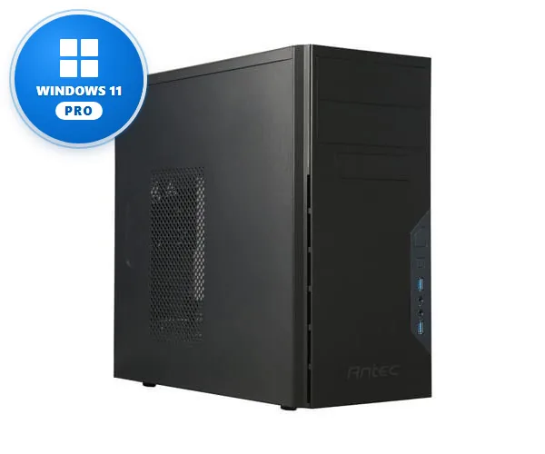 מחשב מורכב במארז Antec VSK3000 עם Windows 11 Pro מותקנת