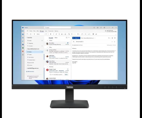 מסך ThinkVision S24-4e 4ms 100Hz FHD IPS 23.8 HDMI VGA Black Vesa