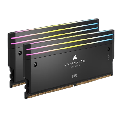 זיכרון לנייח Corsair Dominator Titanium RGB 32GB (2x16GB) DDR5 6000MHz CL30 Intel XMP