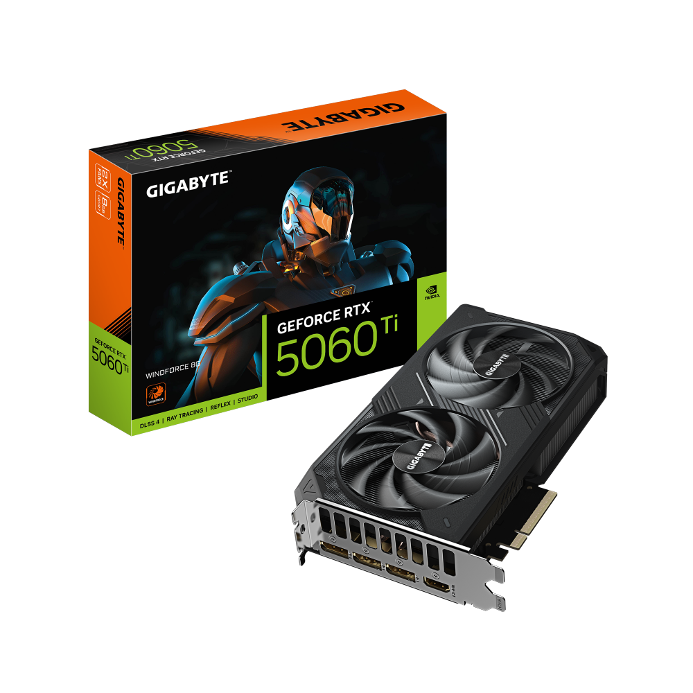 כרטיס מסך GIGABYTE GeForce RTX 5060 Ti WINDFORCE 8GB