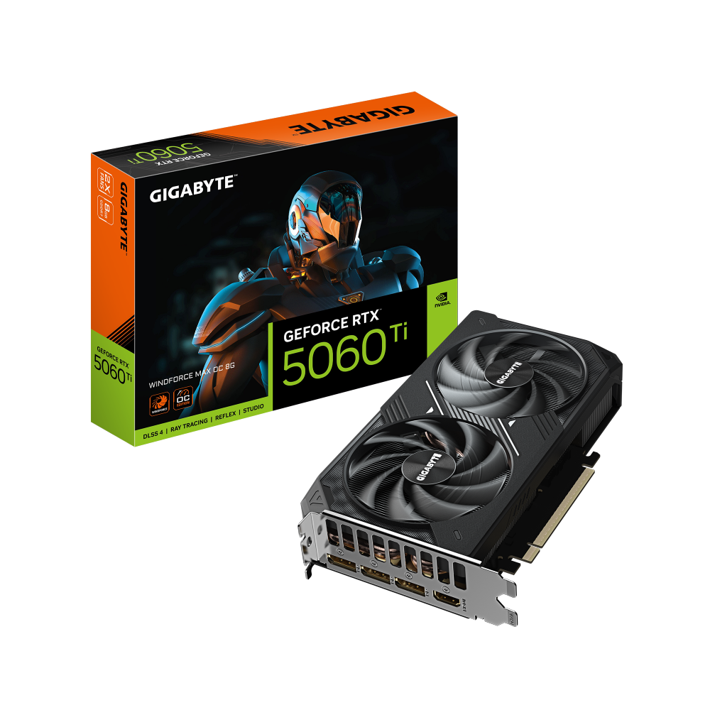 כרטיס מסך GIGABYTE GeForce RTX 5060 Ti WINDFORCE MAX OC 8GB