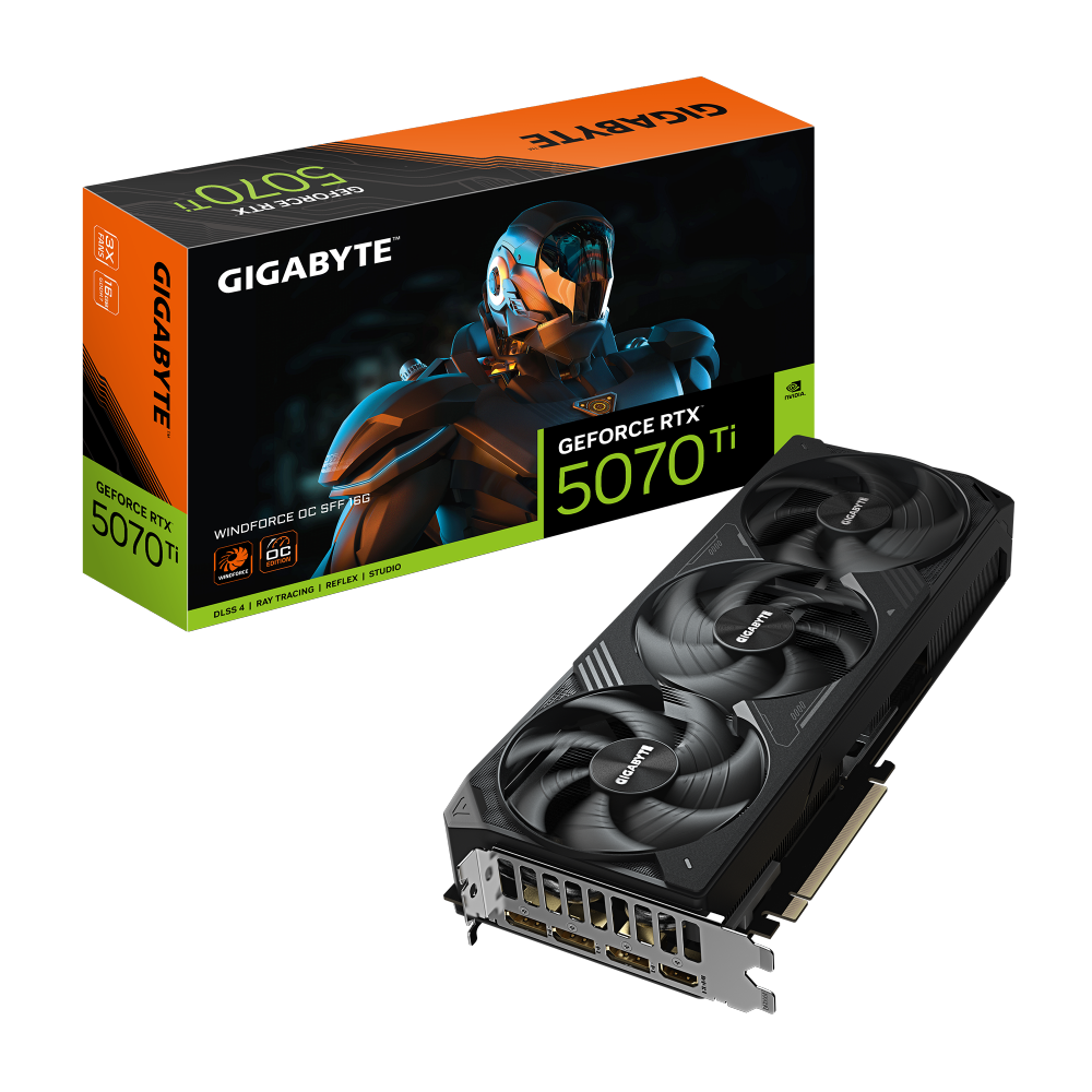 כרטיס מסך GIGABYTE GeForce RTX 5070 Ti WINDFORCE OC SFF 16GB