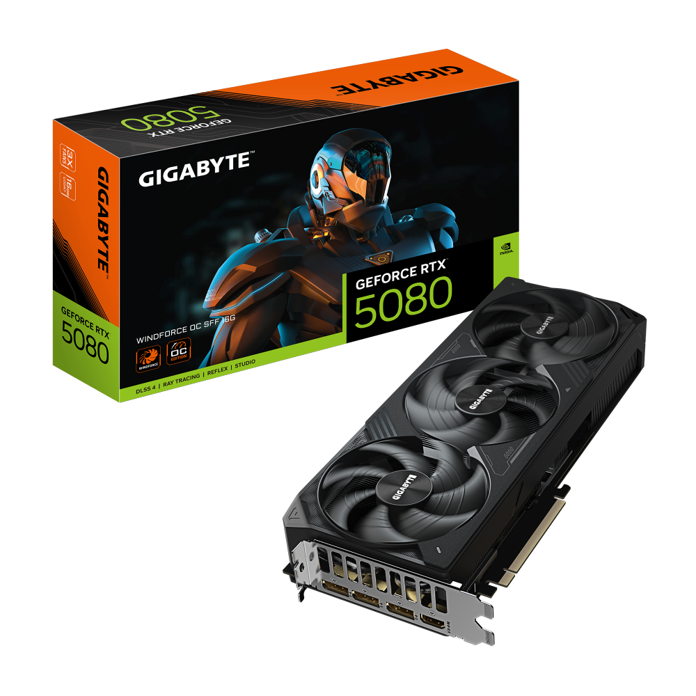 כרטיס מסך GIGABYTE GeForce RTX 5080 WINDFORCE OC SFF 16GB