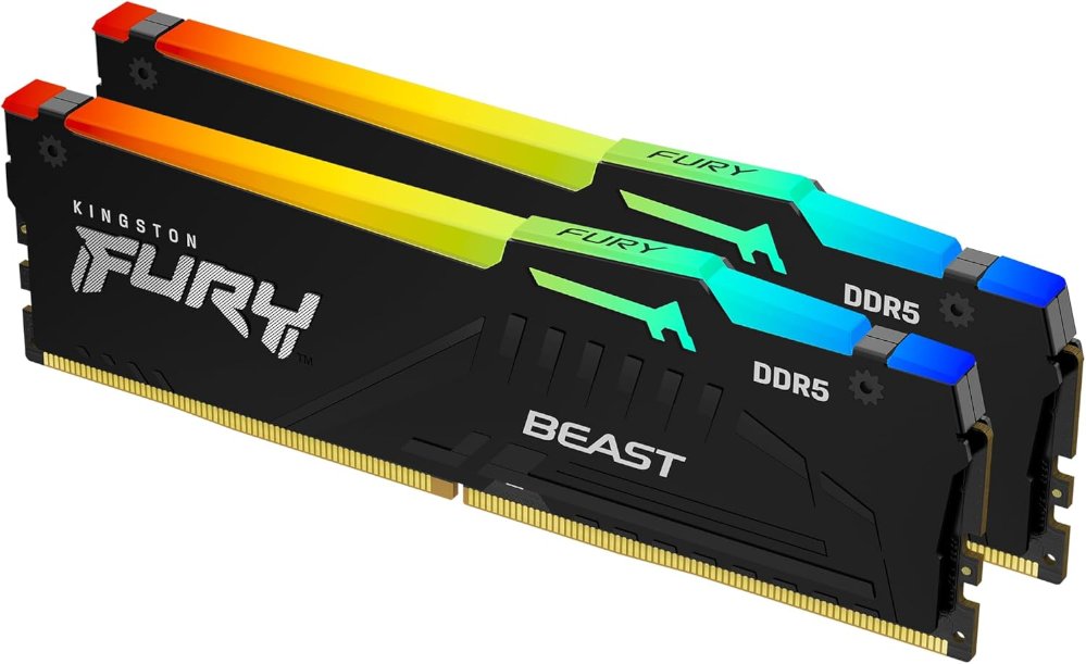זיכרון לנייח Kingston FURY Beast RGB 32GB (2x16GB) DDR5 6000MHz CL36