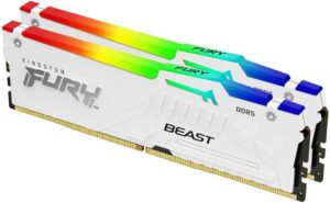 זיכרון לנייח Kingston FURY Beast RGB 32GB (2x16GB) DDR5 6400MHz CL32 – לבן
