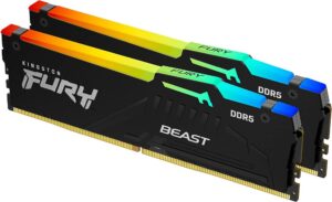 זיכרון לנייח Kingston FURY Beast RGB 32GB (2x16GB) DDR5 6800MHz CL34
