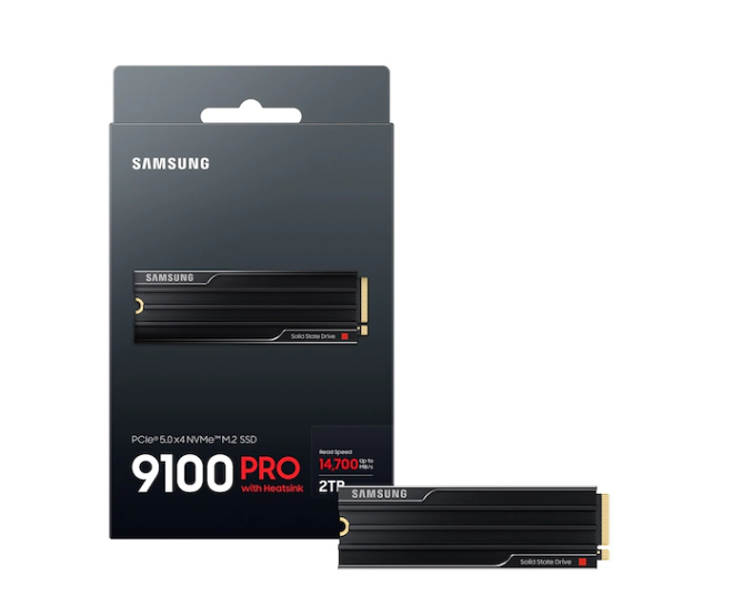 כונן SSD Samsung 9100 PRO 2TB NVMe M.2 PCIe Gen5 עם Heatsink